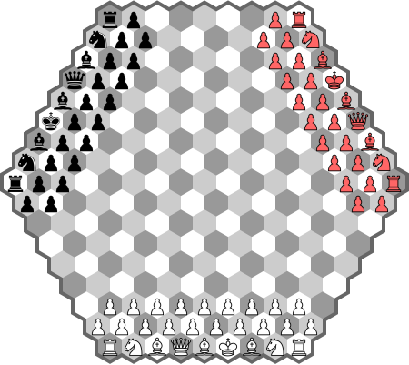 Three Hexagonal Chess Green Chess